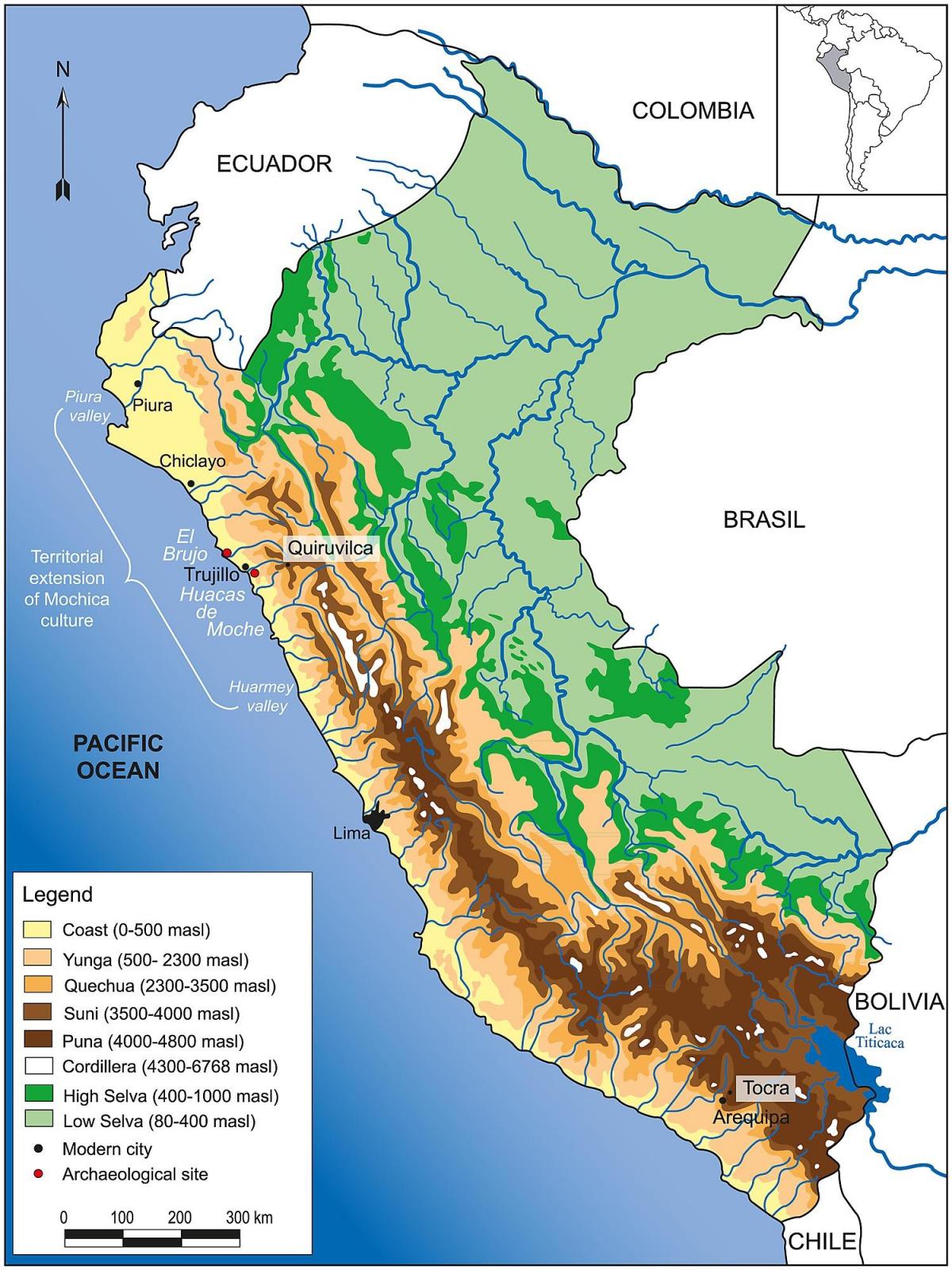 بيرو خريطة الجغرافيا