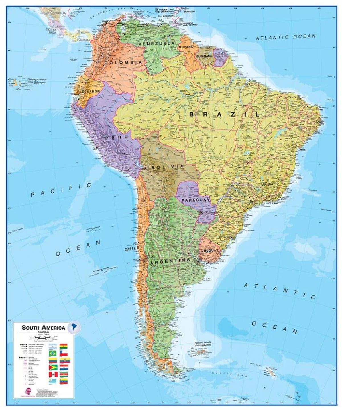 خريطة بيرو في أمريكا الجنوبية